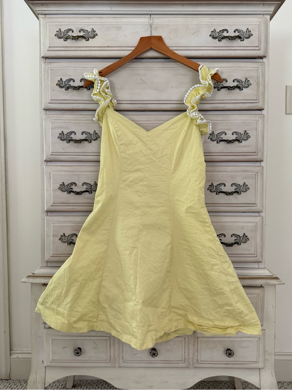 Butter Yellow Ruffle Sleeve Dress